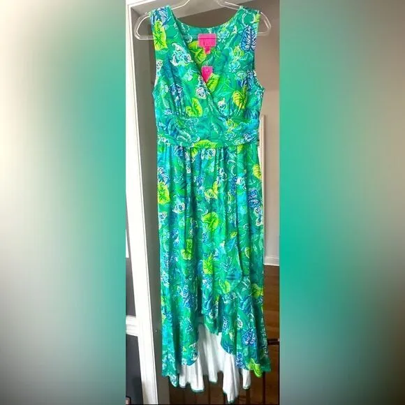 Lilly Pulitzer Sleeveless Moana Wrap High Low Maxi Dress Botanical …