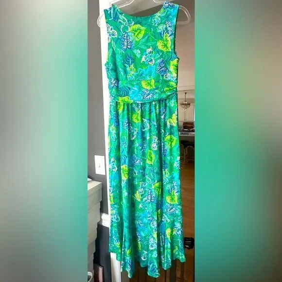 Lilly Pulitzer Sleeveless Moana Wrap High Low Maxi Dress Botanical …