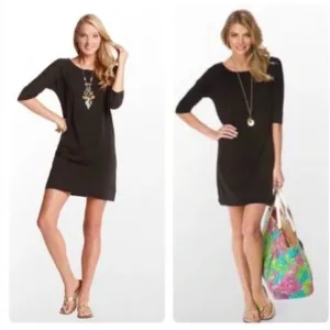 Lilly Pulitzer Solid T-shirt, Dress Short Sleeves  large Black