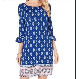 Lilly Pulitzer Sophie Ruffle Dress Lapis Lazuli Glow Up XXS Stretch $148.00