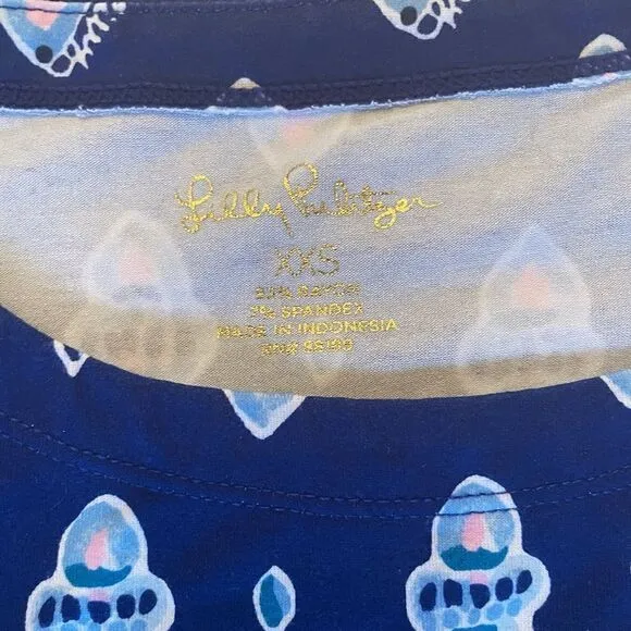 Lilly Pulitzer Sophie Ruffle Dress Lapis Lazuli Glow Up XXS Stretch $148.00
