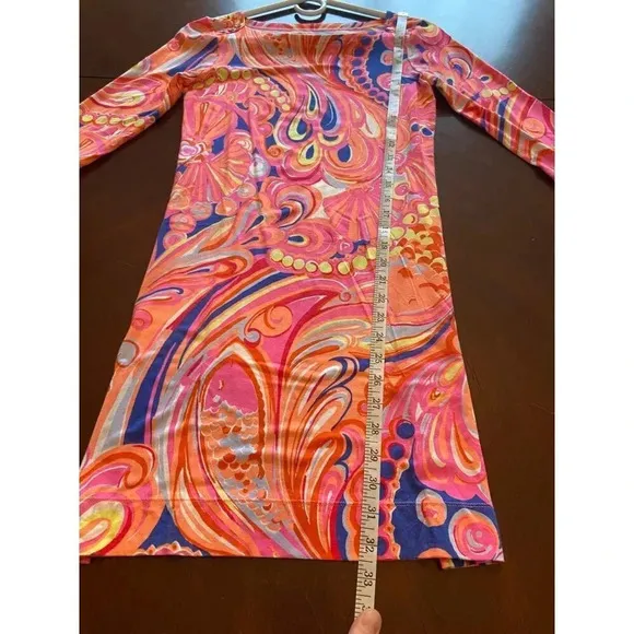 Lilly Pulitzer XS 3/4 Sleeve Sophie Short Dress in Multi Reef Retreat Print