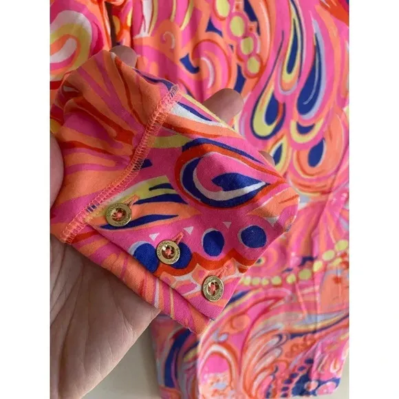 Lilly Pulitzer XS 3/4 Sleeve Sophie Short Dress in Multi Reef Retreat Print