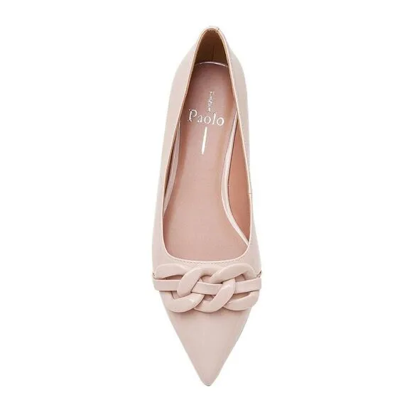 Linea Paola NORA Patent | Pointy Toe Resin Chain Keeper Flats-NWT