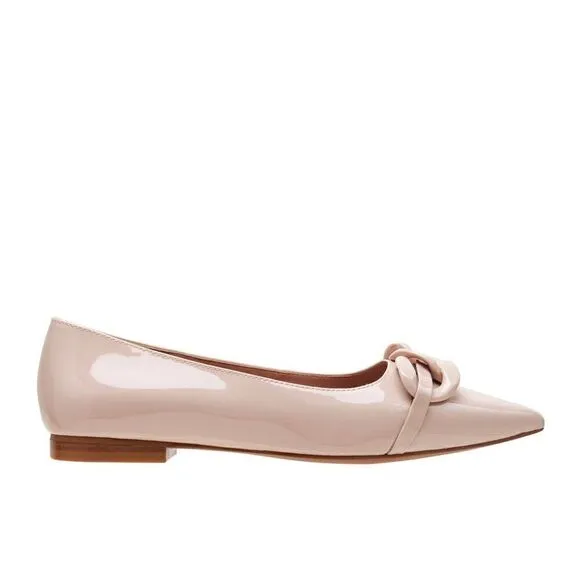 Linea Paola NORA Patent | Pointy Toe Resin Chain Keeper Flats-NWT