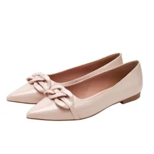 Linea Paola NORA Patent | Pointy Toe Resin Chain Keeper Flats-NWT