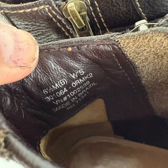 L.L. Bean Boots Womens 6.5 Brown Leather Buckle Side Zip Round Toe Ankle Booties
