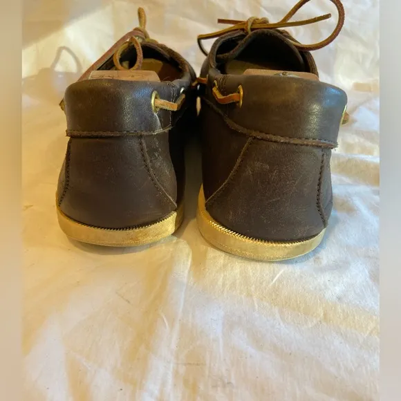 LL Bean Mens Leather Slip On Loafer Boat Shoes, Top siders, Size 12 wide