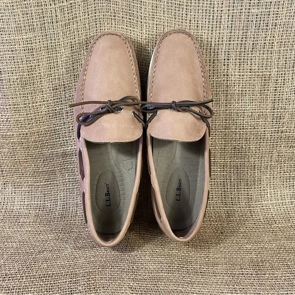 L.L.BEAN Duck Boots Boat Shoes Slip On Camp Mocs Beige  12 D