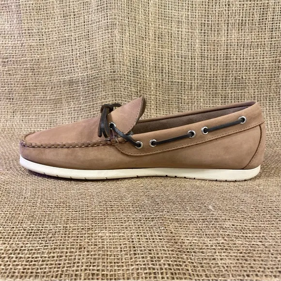 L.L.BEAN Duck Boots Boat Shoes Slip On Camp Mocs Beige  12 D