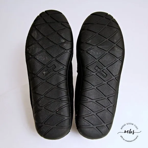 L.L.Bean Fleece Lined Moccasins in Black Men Size 10