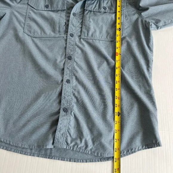 L.L.Bean Performance Stretch UPF 50 Long Sleeve Woven Shirt Pockets Size L