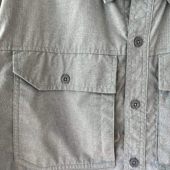 L.L.Bean Performance Stretch UPF 50 Long Sleeve Woven Shirt Pockets Size L