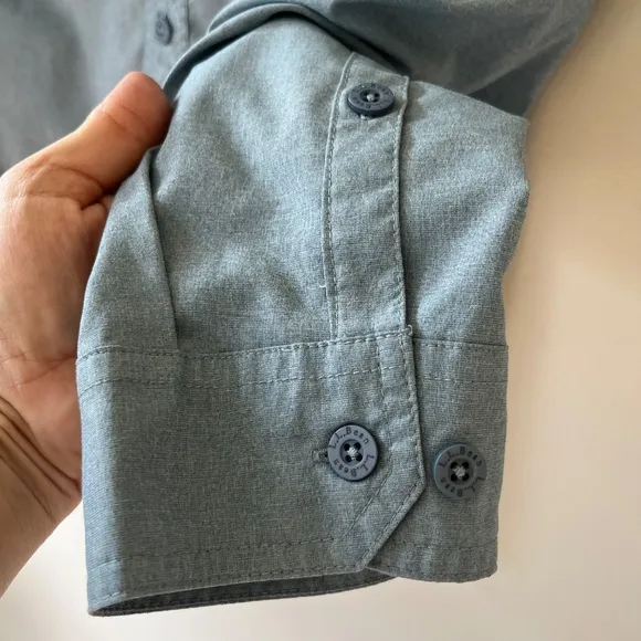 L.L.Bean Performance Stretch UPF 50 Long Sleeve Woven Shirt Pockets Size L