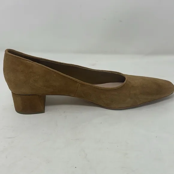 Loeffler Randall Tan Suede Square Toe Low Block Heels Size 8 B