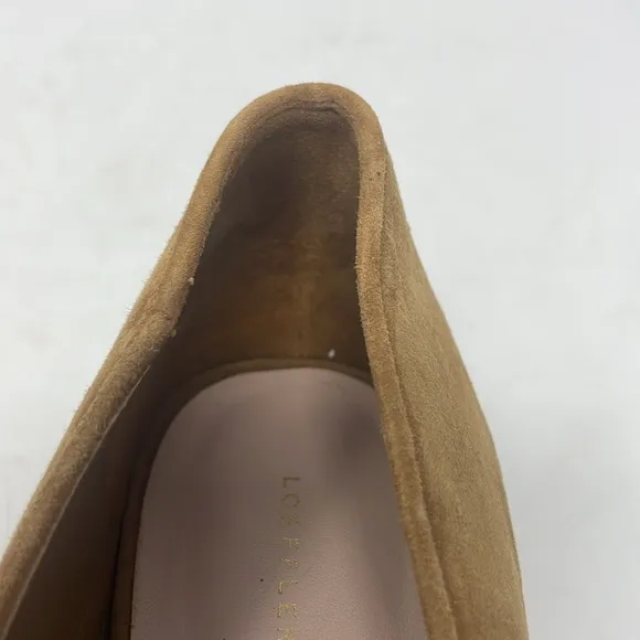 Loeffler Randall Tan Suede Square Toe Low Block Heels Size 8 B