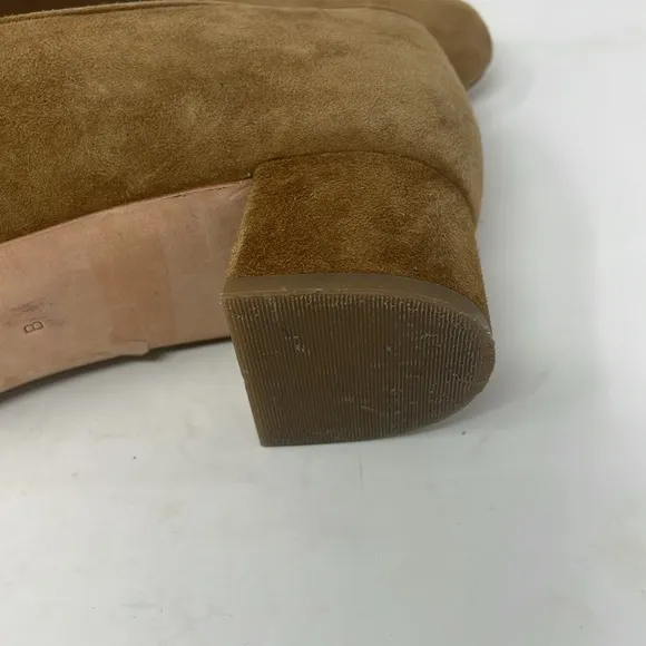 Loeffler Randall Tan Suede Square Toe Low Block Heels Size 8 B