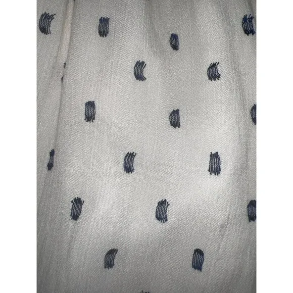 LOFT Clip Strappy Flounce Maxi Dress – Ivory Navy Dots, Adjustable, S