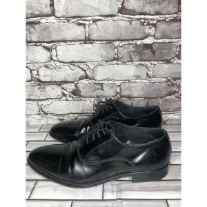 Lottusse 1877 Black Leather Derby Cap Toe Lace Dress Shoes Men Sz 7.5M US/41EU