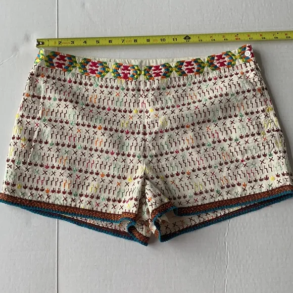 LOVE SAM Imari Yucatec Embroidered Summer Shorts Size Large