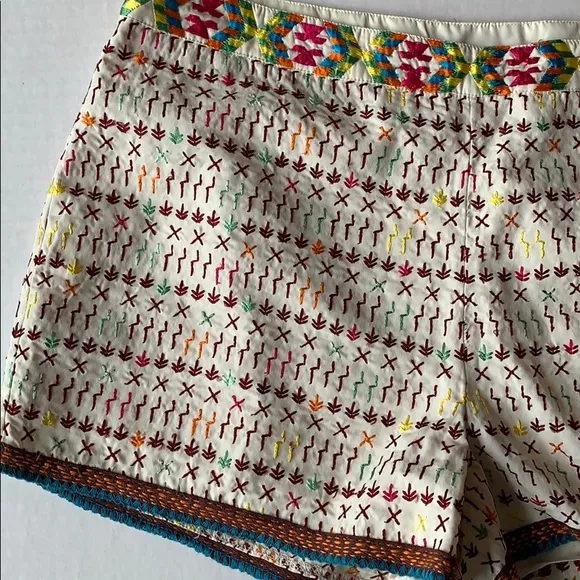 LOVE SAM Imari Yucatec Embroidered Summer Shorts Size Large