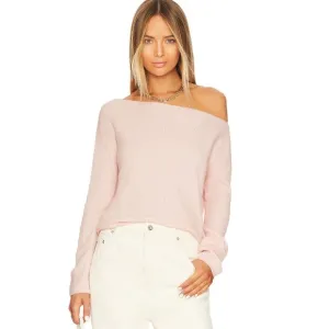 Lovers   Friends Alayah Off Shoulder Sweater Oversized XS Light Pink Baby Pink