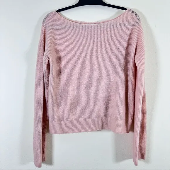 Lovers   Friends Alayah Off Shoulder Sweater Oversized XS Light Pink Baby Pink