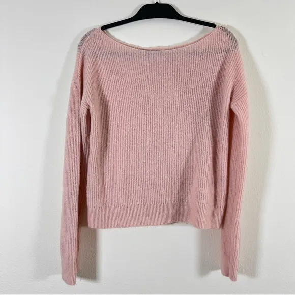 Lovers   Friends Alayah Off Shoulder Sweater Oversized XS Light Pink Baby Pink