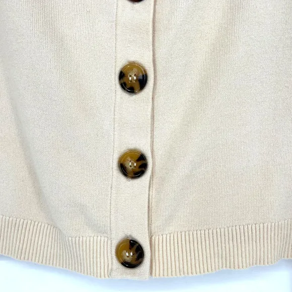 LPA Sweater women's M Off The Shoulder Cream Button Down Cardigan Boat Neck