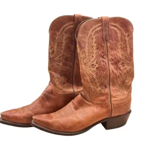 Lucchese 1883 Exotic Leather Cowboy Boots Stitch Detail Snip Toe Mens Size 12