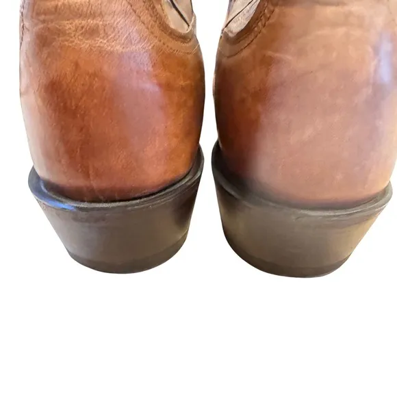 Lucchese 1883 Exotic Leather Cowboy Boots Stitch Detail Snip Toe Mens Size 12