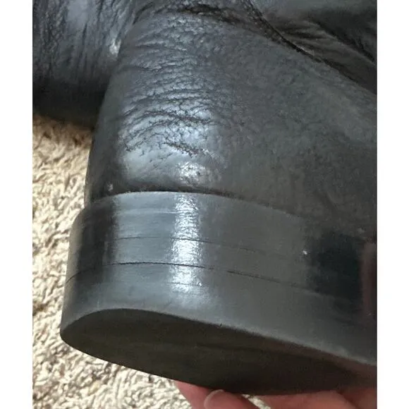 Lucchese 2000 Black Leather Lace Up Boots Mens Size 9.5