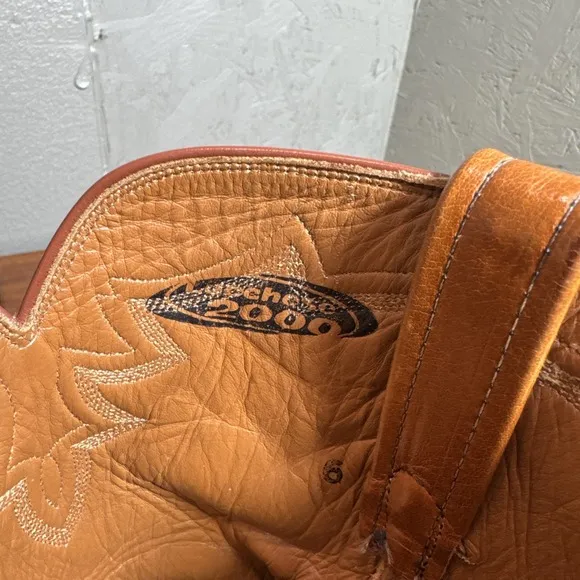 Lucchese 2000 Brown Ostrich Leg Leather Roper Men's Cowboy Boots Size 11 B