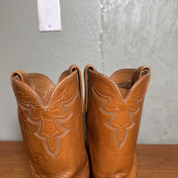 Lucchese 2000 Brown Ostrich Leg Leather Roper Men's Cowboy Boots Size 11 B