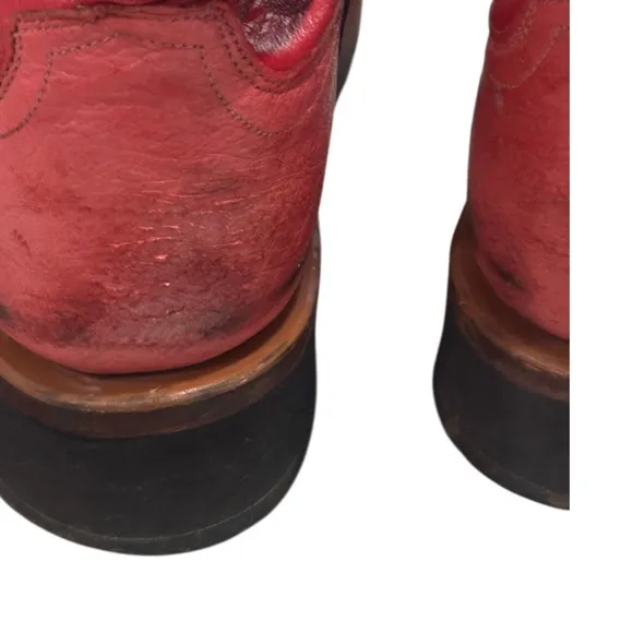Lucchese 2000 Womens Size 7 Pink Ostrich Leather Cowboy Western Boots Fuchsia