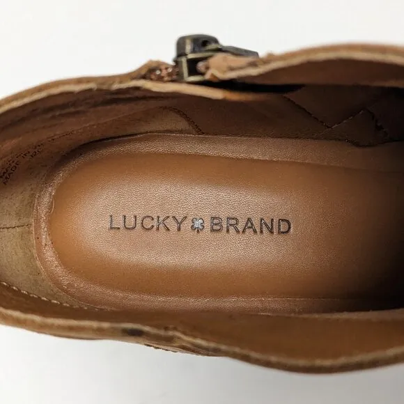 Lucky Brand Barlina Ankle Boots, Latte Leather, Women's 8