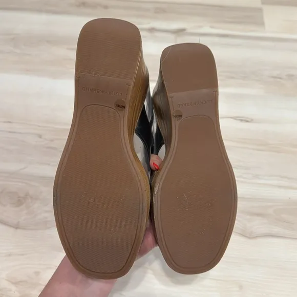 Lucky Brand Delaynee Wood Wedge Sandals