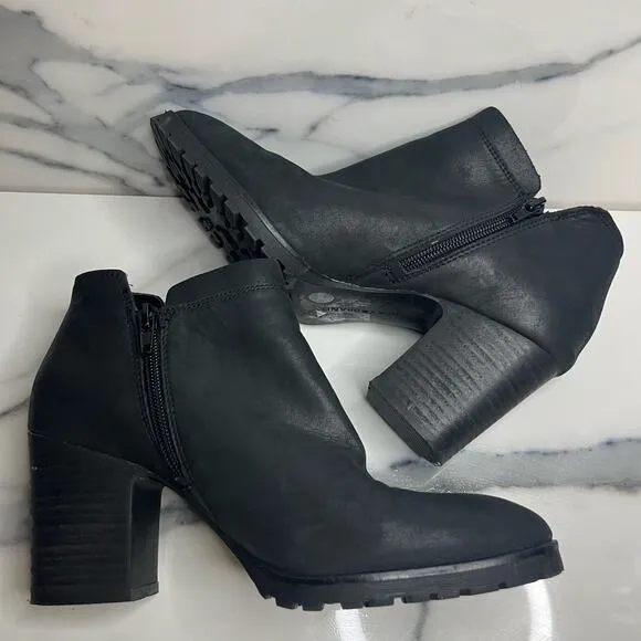 Lucky Brand | Women's Black Suede Lug Sole Side Zip Platform Noryn Boots Sz 7.5
