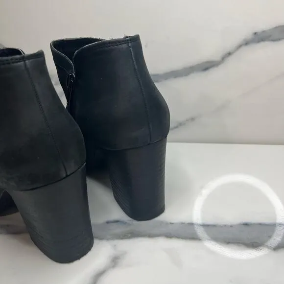 Lucky Brand | Women's Black Suede Lug Sole Side Zip Platform Noryn Boots Sz 7.5
