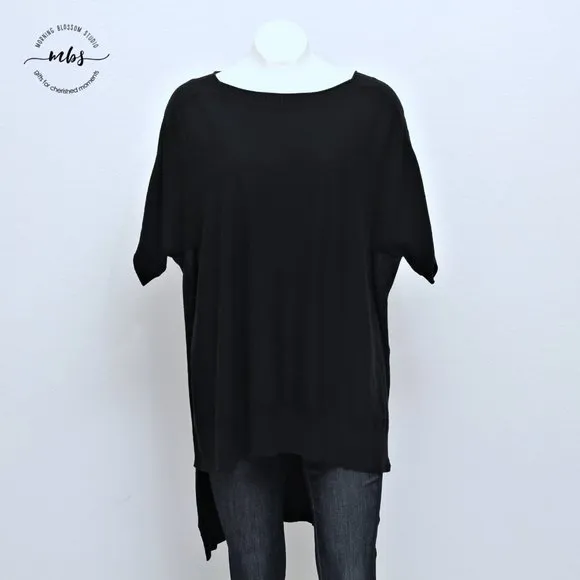 Lululemon Be at Ease Knit Boat Neck Poncho Sweater Black Women One Size