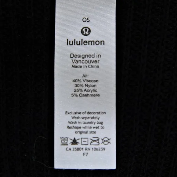Lululemon Be at Ease Knit Boat Neck Poncho Sweater Black Women One Size