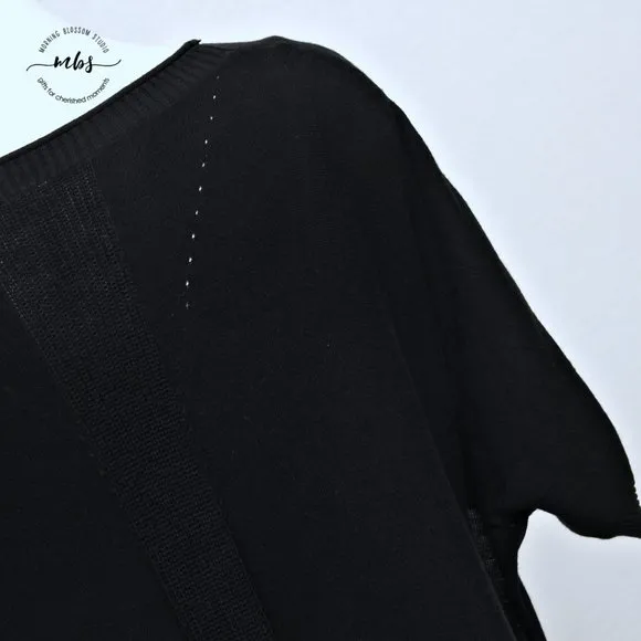 Lululemon Be at Ease Knit Boat Neck Poncho Sweater Black Women One Size