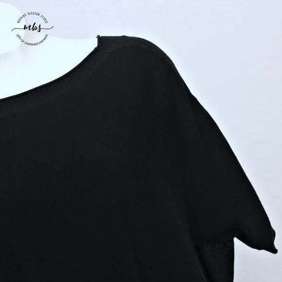 Lululemon Be at Ease Knit Boat Neck Poncho Sweater Black Women One Size