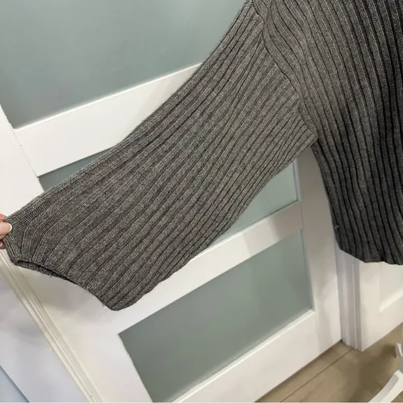 Lunya Ribbed Pima Alpaca Pullover Sweater Grey SZ XS/Small Oversized Relaxed Fit