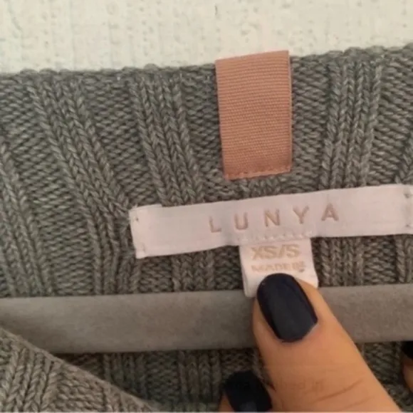 Lunya Sweater Cozy Pima Alpaca Ribbed in Charcoal Grey