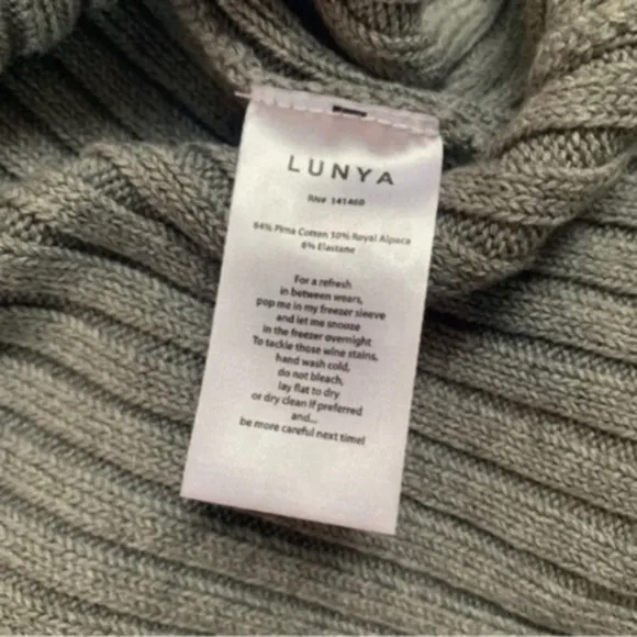 Lunya Sweater Cozy Pima Alpaca Ribbed in Charcoal Grey
