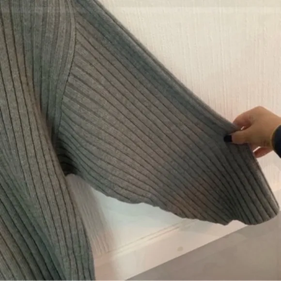 Lunya Sweater Cozy Pima Alpaca Ribbed in Charcoal Grey
