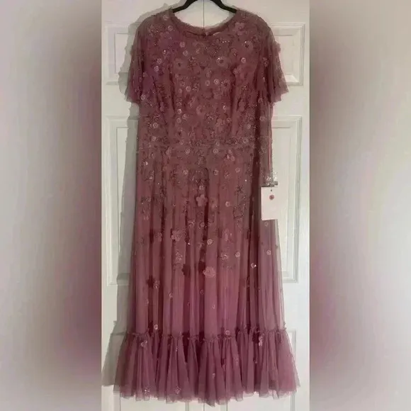 Mac Duggal 9212 - Embellished High Neck Dress Size 14 NWT