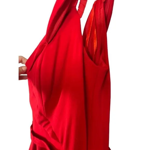 Mac Duggal Dress Women 18W Red Off Shoulder Mini Festive Holiday Christmas Gala