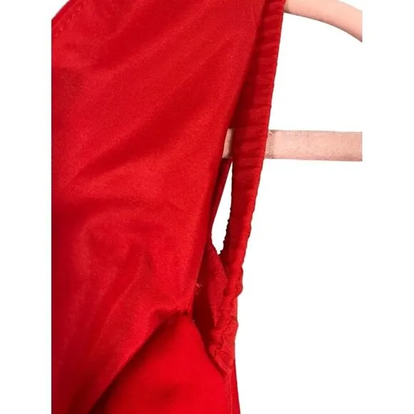Mac Duggal Dress Women 18W Red Off Shoulder Mini Festive Holiday Christmas Gala